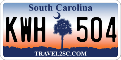 SC license plate KWH504