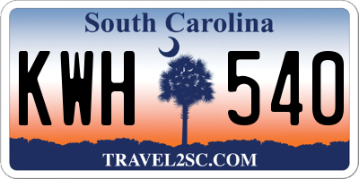 SC license plate KWH540