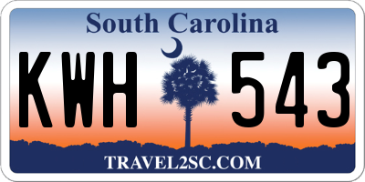 SC license plate KWH543