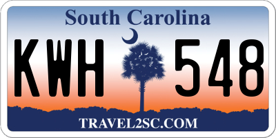 SC license plate KWH548
