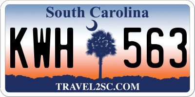 SC license plate KWH563