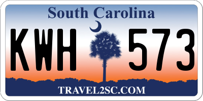 SC license plate KWH573