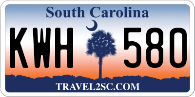 SC license plate KWH580