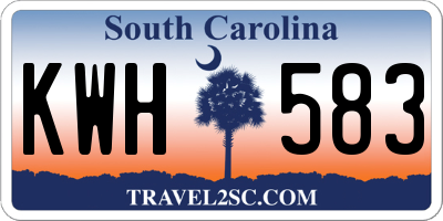 SC license plate KWH583