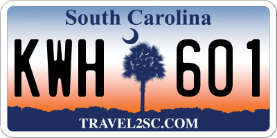SC license plate KWH601
