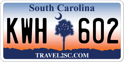 SC license plate KWH602
