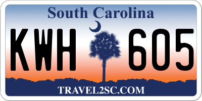 SC license plate KWH605