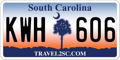 SC license plate KWH606