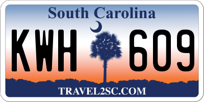 SC license plate KWH609