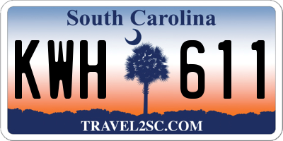 SC license plate KWH611