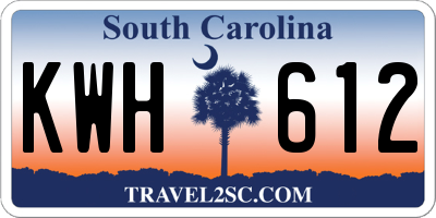 SC license plate KWH612