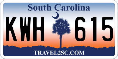 SC license plate KWH615
