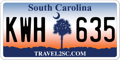 SC license plate KWH635