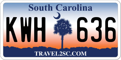 SC license plate KWH636