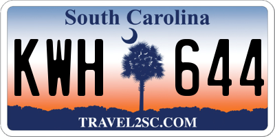 SC license plate KWH644