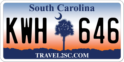 SC license plate KWH646