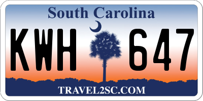 SC license plate KWH647