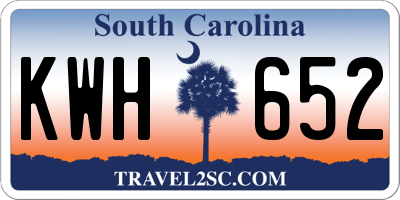 SC license plate KWH652