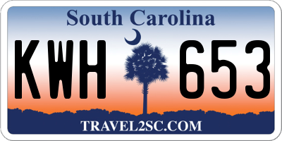 SC license plate KWH653