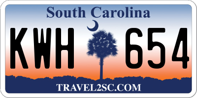 SC license plate KWH654