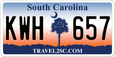 SC license plate KWH657