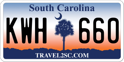 SC license plate KWH660