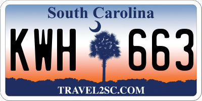 SC license plate KWH663