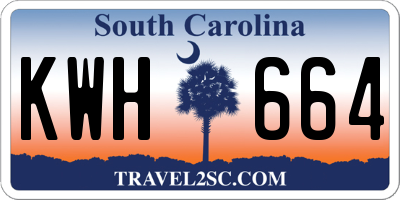 SC license plate KWH664