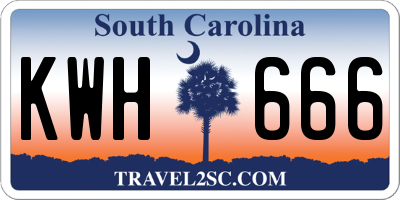 SC license plate KWH666