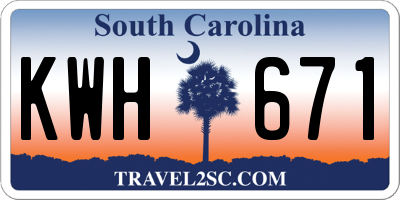 SC license plate KWH671