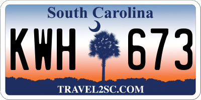 SC license plate KWH673