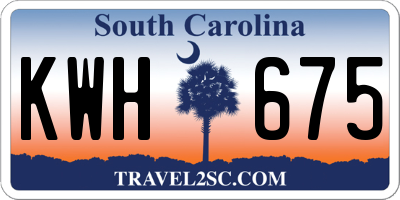SC license plate KWH675