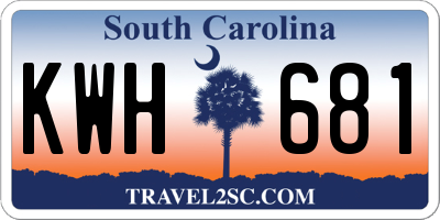 SC license plate KWH681