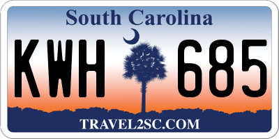 SC license plate KWH685