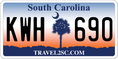SC license plate KWH690