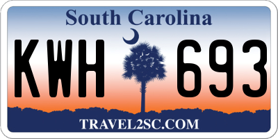 SC license plate KWH693