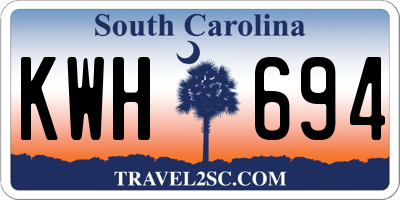 SC license plate KWH694