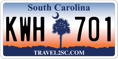 SC license plate KWH701