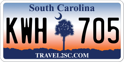 SC license plate KWH705
