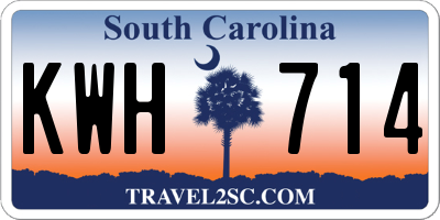SC license plate KWH714