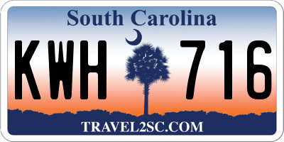 SC license plate KWH716