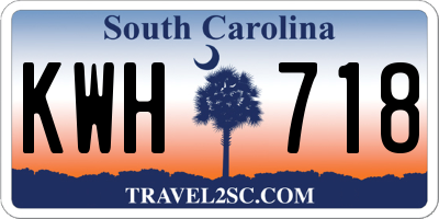 SC license plate KWH718