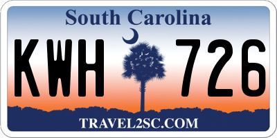 SC license plate KWH726