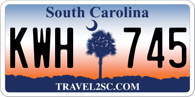 SC license plate KWH745