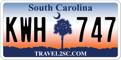 SC license plate KWH747