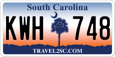 SC license plate KWH748