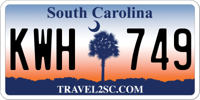 SC license plate KWH749