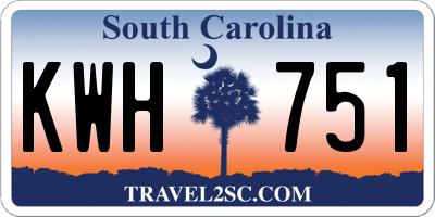 SC license plate KWH751