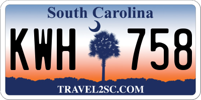 SC license plate KWH758