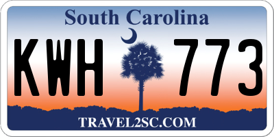 SC license plate KWH773